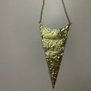 gold plated geometric statement necklace